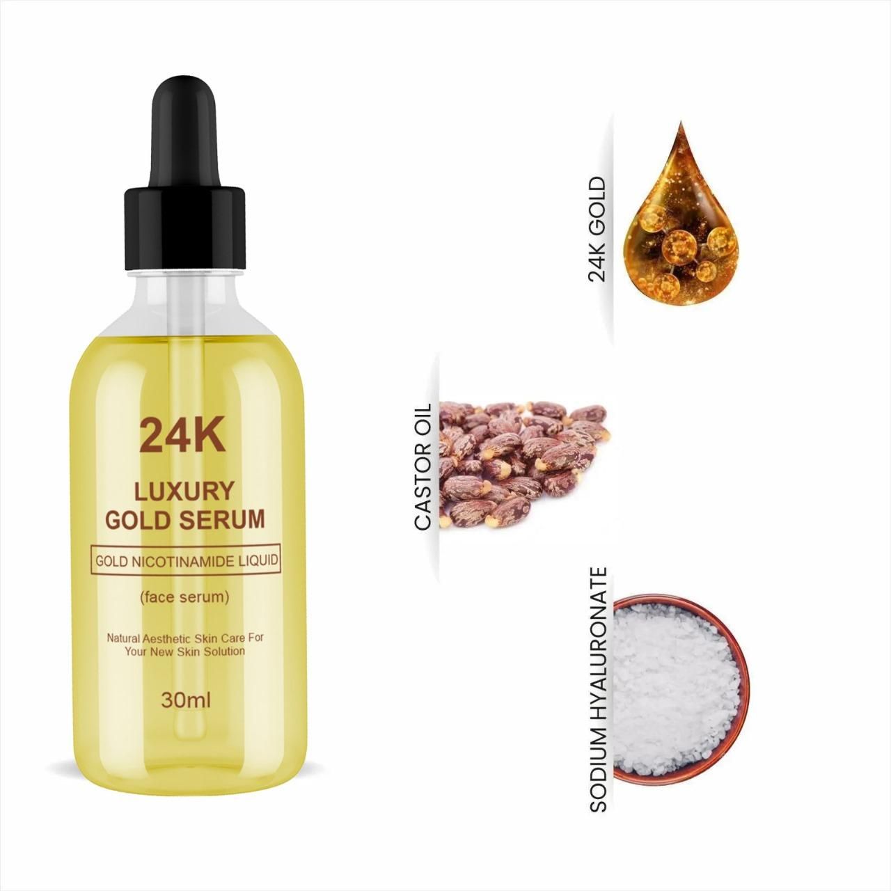 24K Gold Face Serum improves Dullness Reduces fine lines (30 ml) Pack of 1